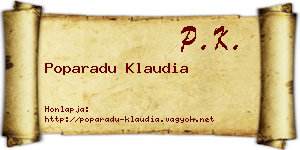 Poparadu Klaudia névjegykártya